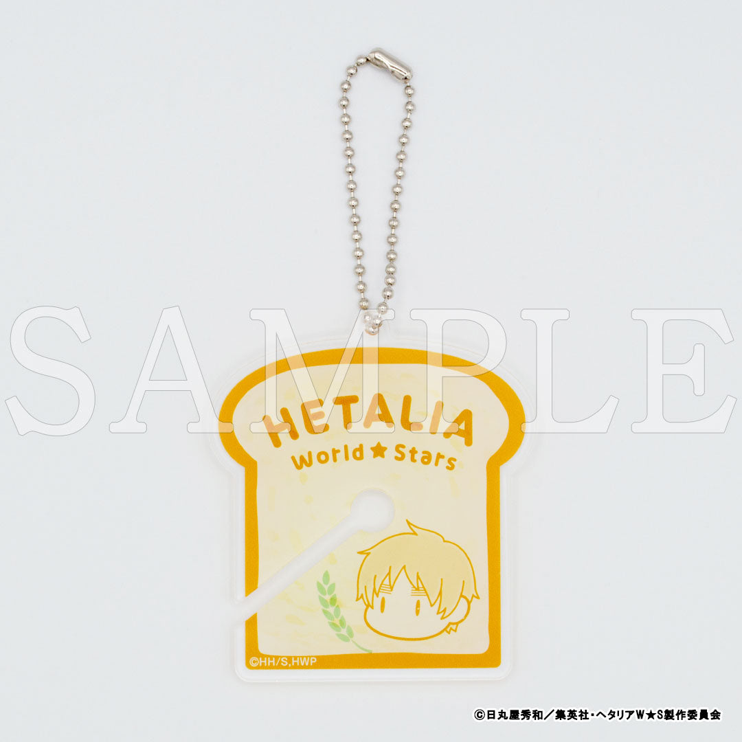 ヘタリア World☆stars　スティック アクリルキーホルダー　８種セット ヘタリア World☆Stars』パンの袋留め風アクリルキーホルダー