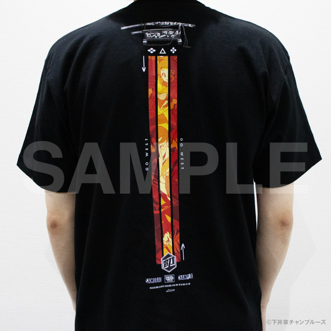 『サムライチャンプルー』バックプリントTシャツ (ワンポイント刺繍) L｜サムライチャンプルー グッズ